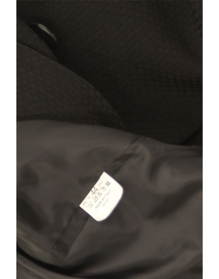 Cappotto da marinaio vintage da donna IT 44 Poliestere gessato medio nero