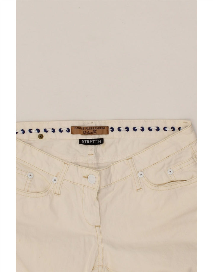 DANIELE ALESSANDRINI Womens Slim Casual Trousers W29 L31 White Vintage Daniele Alessandrini and Second-Hand Daniele Alessandrini from Messina Hembry 