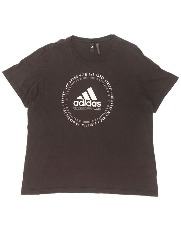 T-shirt grafica da uomo Adidas Top XL in cotone nero