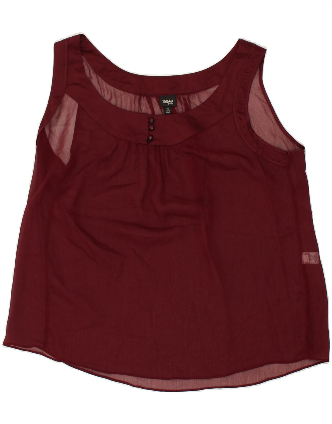 MOSSIMO Womens See Through Sleeveless Blouse Top UK 18 XL Burgundy Vintage Mossimo and Second-Hand Mossimo from Messina Hembry 