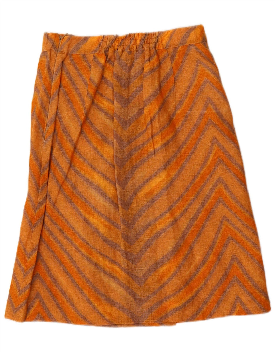 Gonna a trapezio da donna STIZZOLI IT 42 media W28 viscosa a righe arancioni