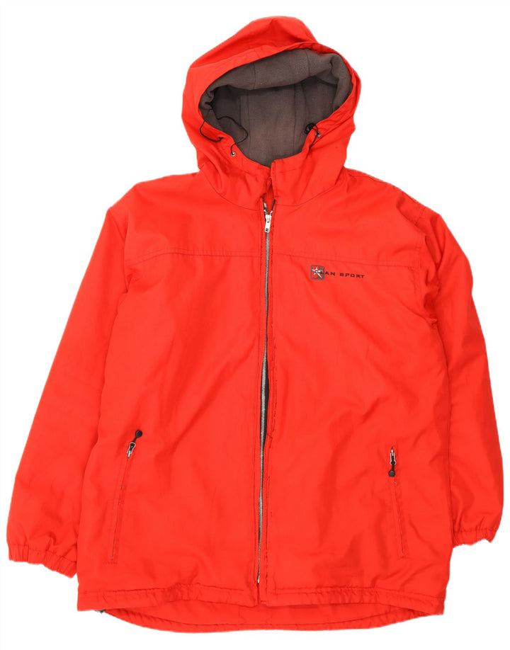 VINTAGE Mens Hooded Windbreaker Jacket UK 46 3XL Red
