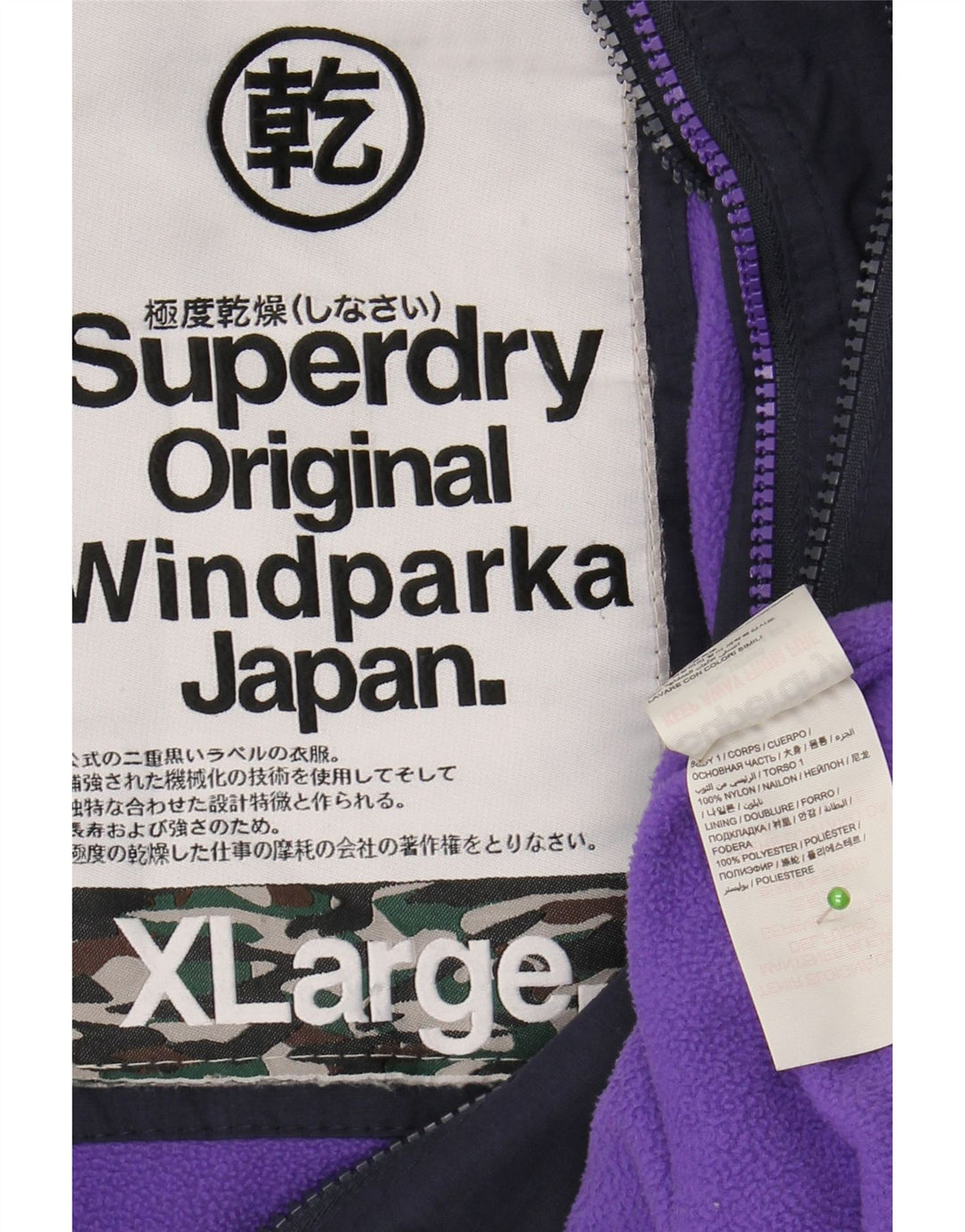 Giacca parka grafica da donna SUPERDRY The Windparka UK 18 XL blu navy