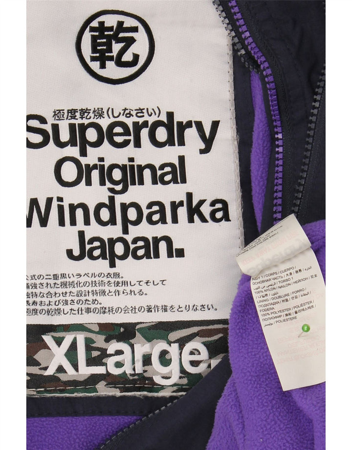 Giacca parka grafica da donna SUPERDRY The Windparka UK 18 XL blu navy