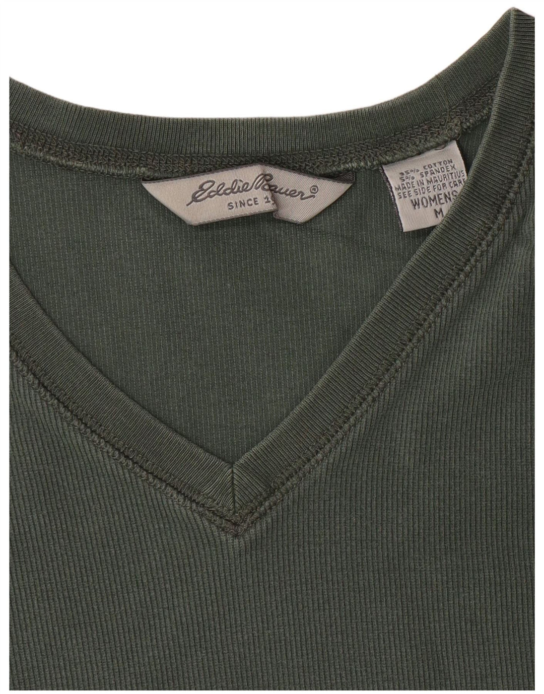 T-shirt da donna EDDIE BAUER UK 14 cotone verde medio