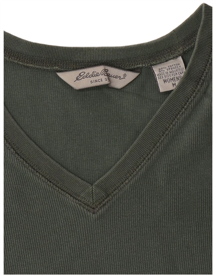T-shirt da donna EDDIE BAUER UK 14 cotone verde medio