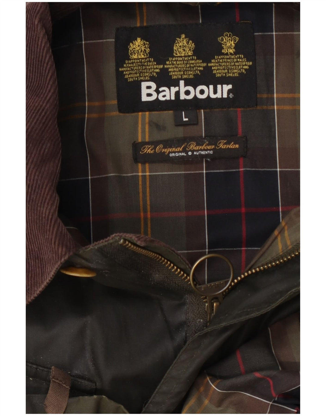 Barbour Giacca da uomo in cotone cerato UK 40 Large Khaki Colourblock