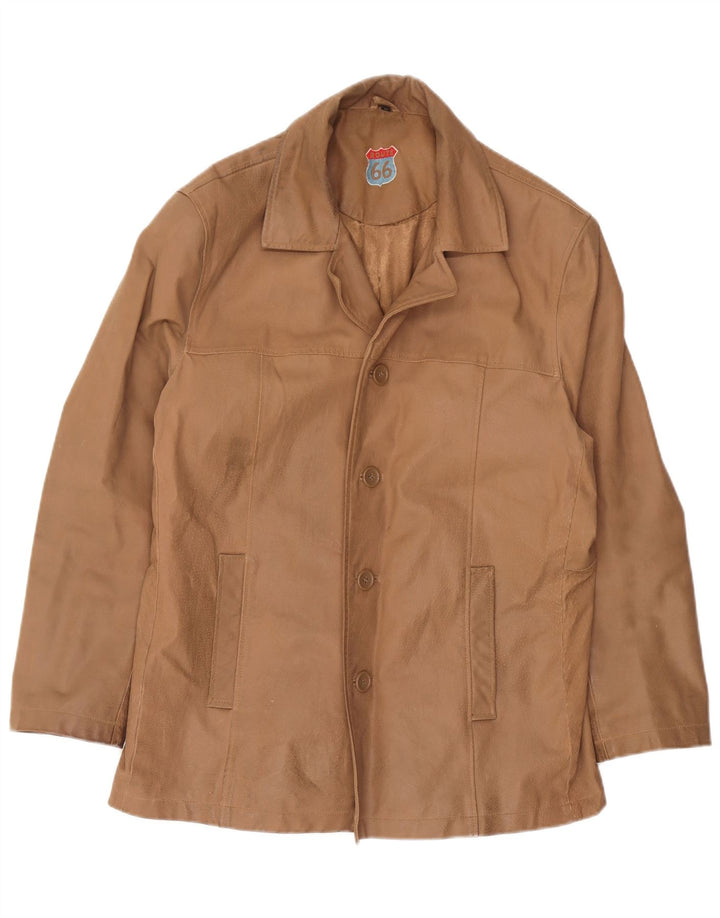 Giacca in pelle da uomo Route 66 UK 38 Pelle beige media