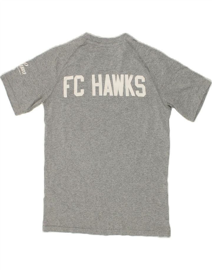 ADIDAS Boys FC Hawks Graphic T-Shirt Top 8-9 Years Medium Grey Polyester Vintage Adidas and Second-Hand Adidas from Messina Hembry 