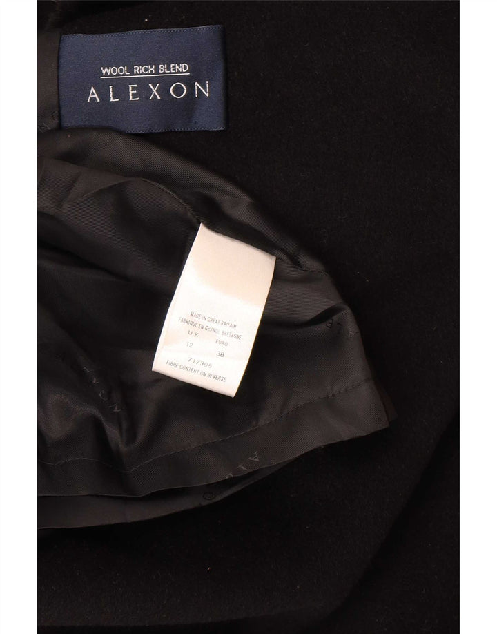 ALEXON Cappotto oversize da donna UK 12 Lana nera media