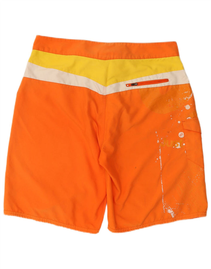 Pantaloncini da bagno con grafica Nike da uomo, grandi, in poliestere color block arancione
