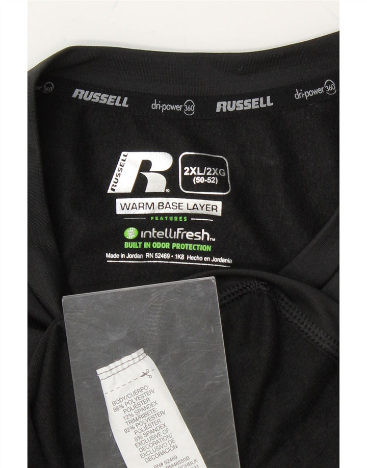 RUSSELL ATHLETIC Mens Top Long Sleeve UK 50/52 2XL Black Polyester Vintage Russell Athletic and Second-Hand Russell Athletic from Messina Hembry 