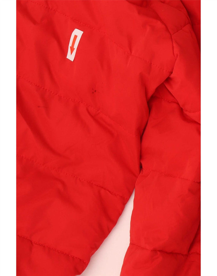 Cappotto imbottito con cappuccio da donna Superdry UK 14 Large Rosso Poliestere