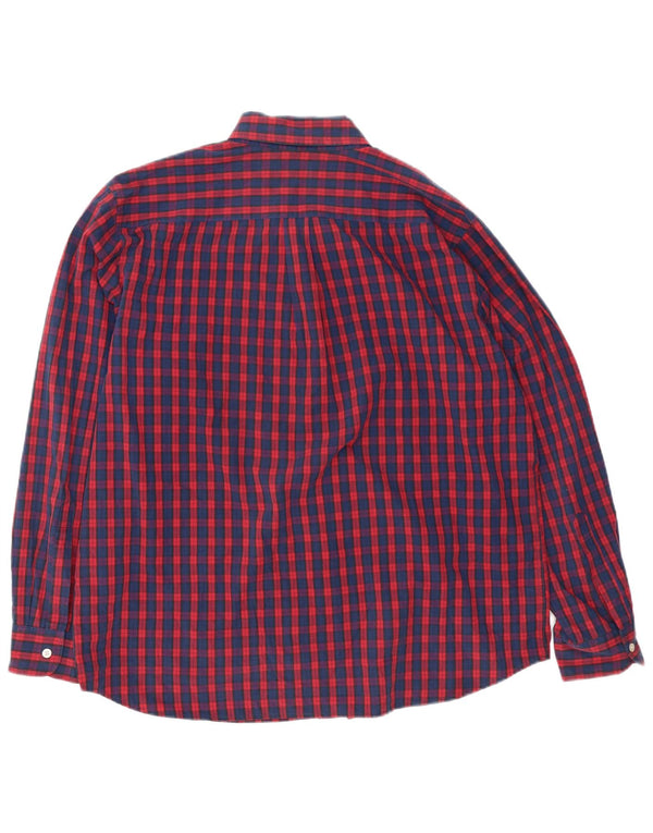 Camicia da uomo Dockers vestibilità standard XL in cotone a quadri rossi