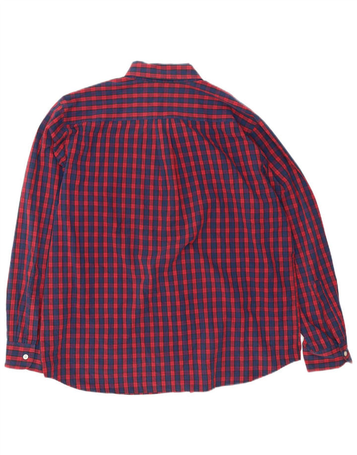 Camicia da uomo Dockers vestibilità standard XL in cotone a quadri rossi
