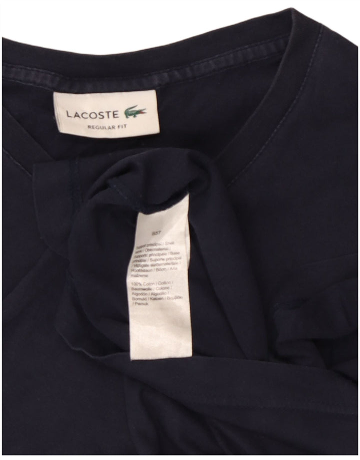T-shirt da uomo vestibilità regolare Lacoste Top in cotone blu navy medio