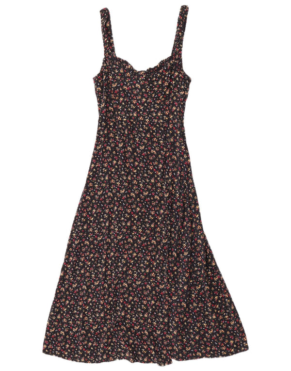 Abito a trapezio oversize senza maniche da donna Zara UK 10 piccolo floreale nero