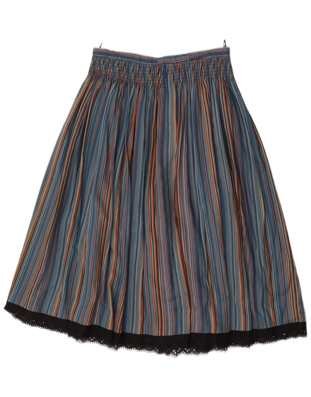 Gonna svasata a vita alta da donna vintage W27 piccola a righe multicolore