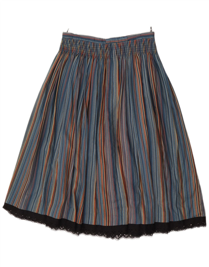Gonna svasata a vita alta da donna vintage W27 piccola a righe multicolore