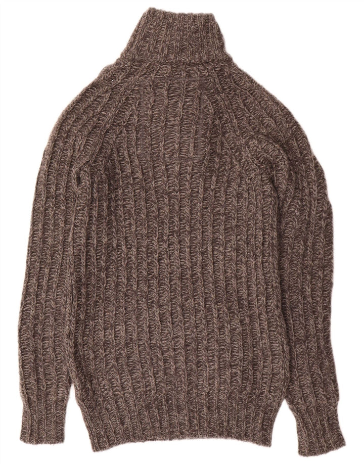 Maglione da uomo con collo a bottoni Superdry in lana grigia piccola