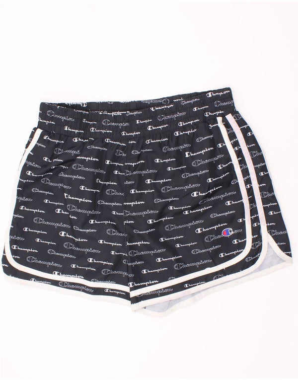 Pantaloncini sportivi grafici per ragazze Champion 13-14 anni XL poliestere nero