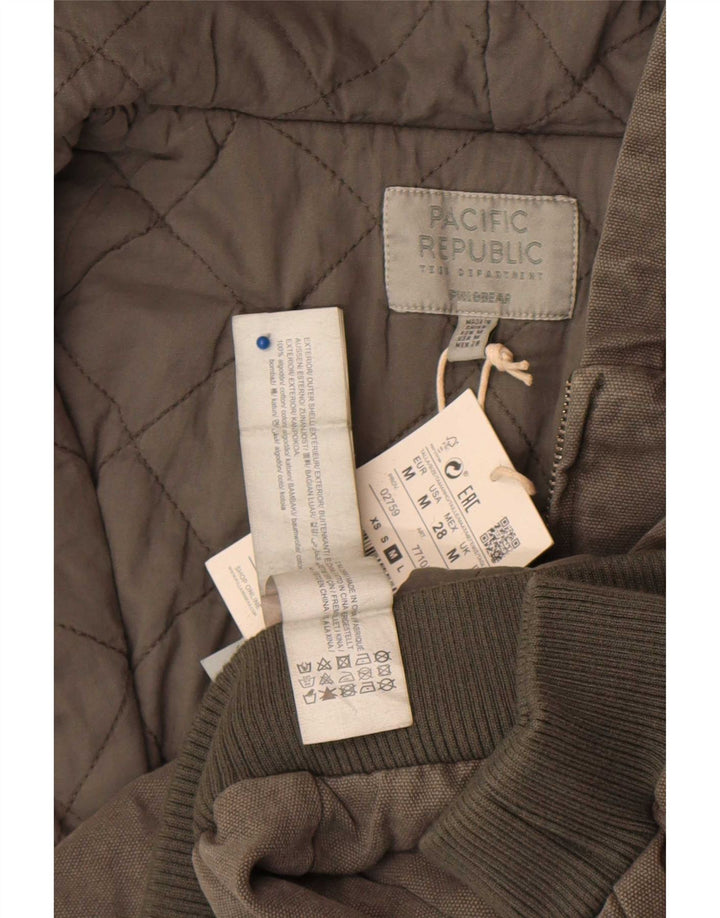 Giubbotto bomber corto da donna Pull & Bear Pacific Republic UK 14 medio cachi