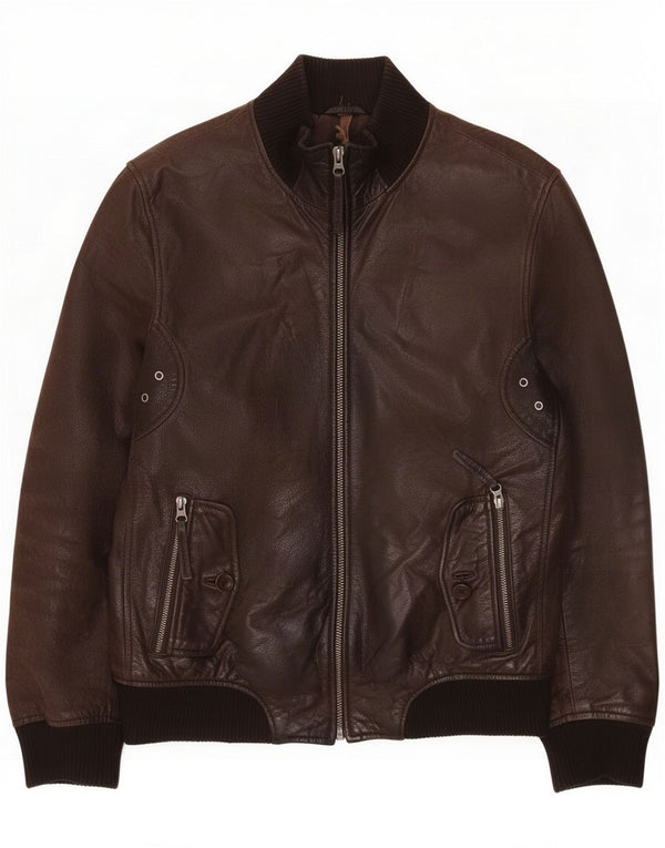 Giacca in pelle da uomo vintage UK 38 Marrone medio