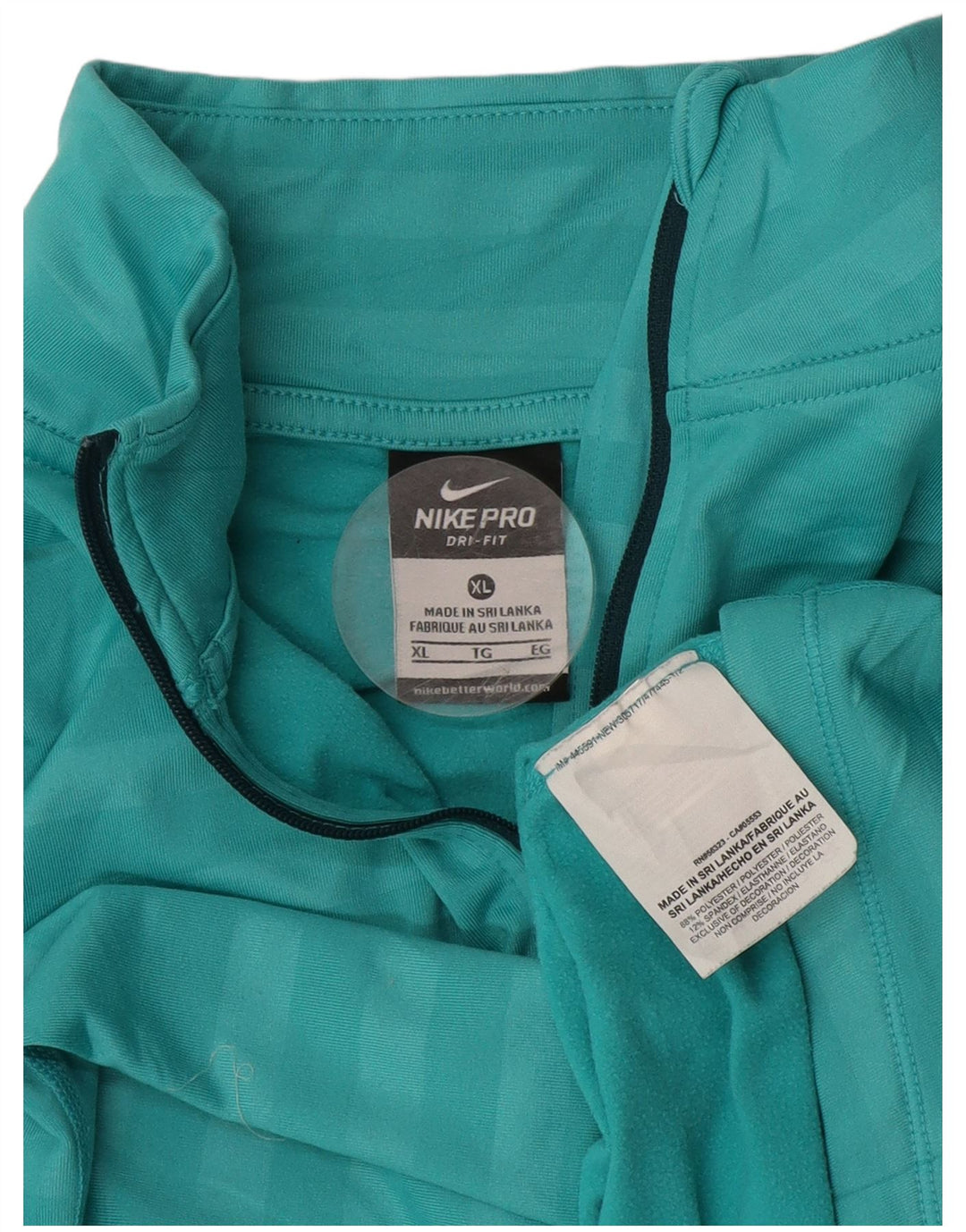 Top da tuta pullover con zip e collo Nike Dri Fit da donna UK 18 XL a righe blu