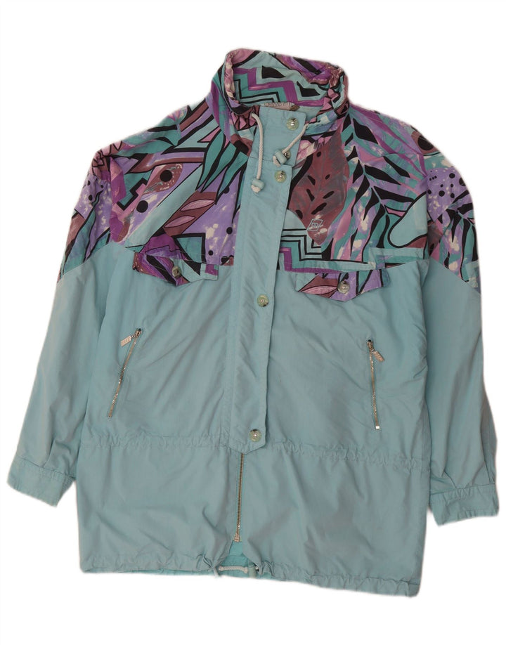 Impermeabile oversize da donna Maser M UK 10 piccolo turchese geometrico