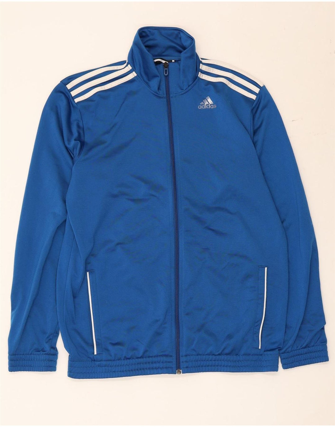 Giacca da tuta da uomo Adidas UK 42/44 Large Blu Poliestere