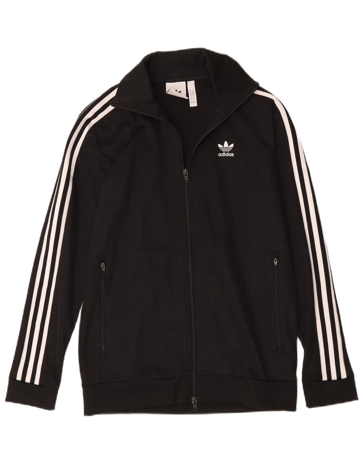 Adidas Giacca da tuta da uomo piccola nera in poliestere