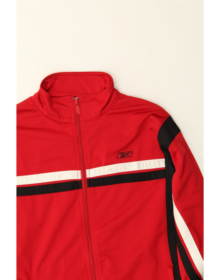REEBOK Mens Tracksuit Top Jacket Small Red Colourblock Polyester Vintage Reebok and Second-Hand Reebok from Messina Hembry 