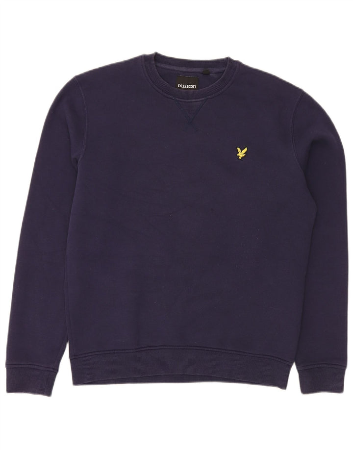 Lyle & Scott Felpa da uomo Maglione piccolo in cotone blu navy