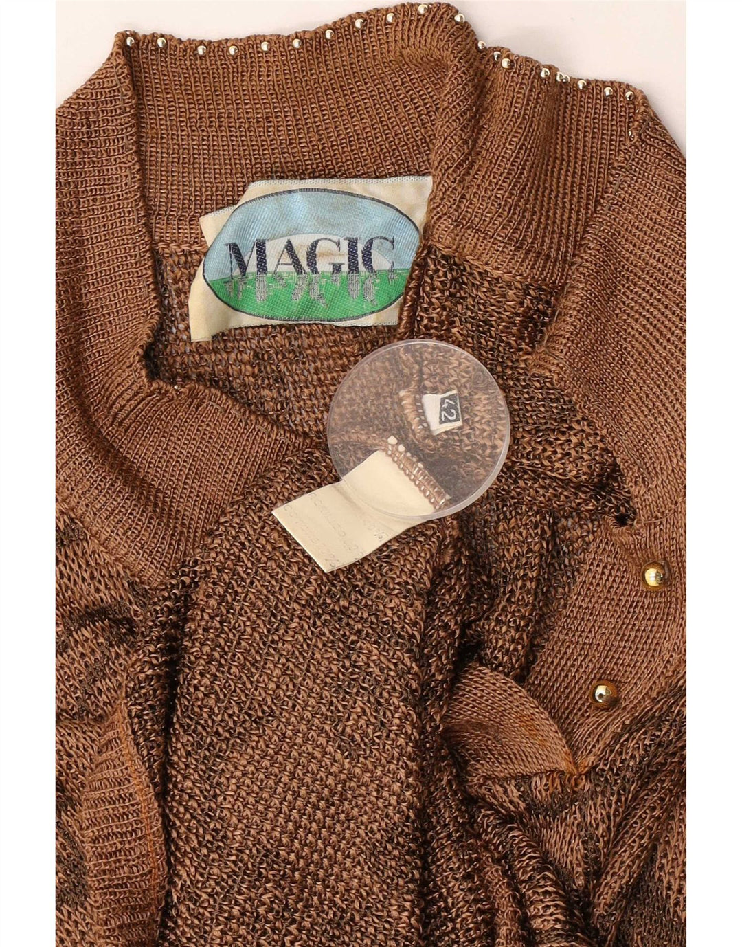 Abito maglione senza maniche da donna Magic IT 42 Viscosa floreale marrone medio