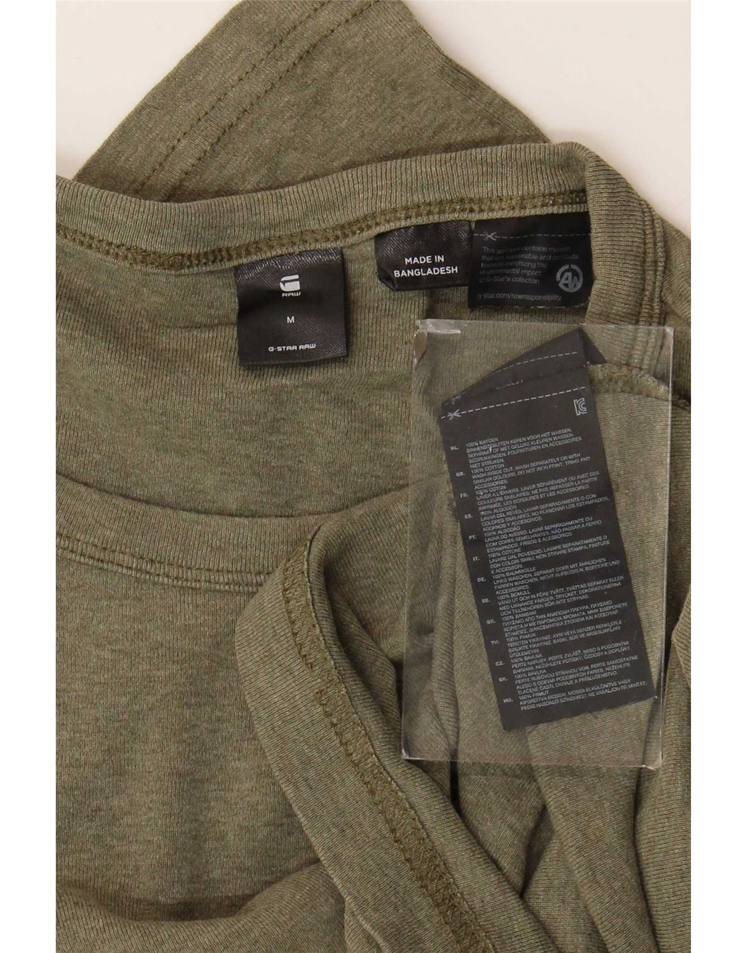 Top da uomo G-Star a maniche lunghe in cotone kaki medio