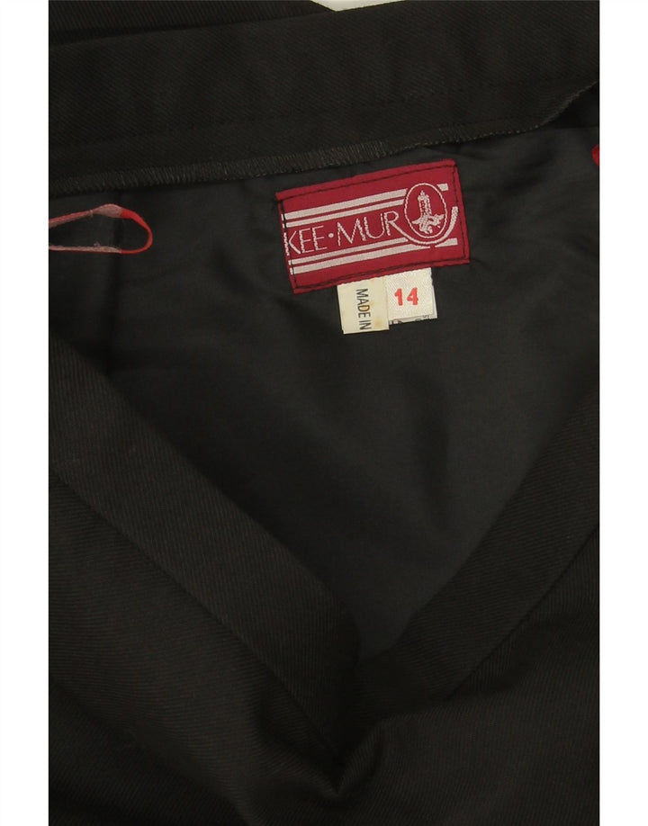 Gonna a tubino vintage da donna UK 14 media W28 poliestere nero