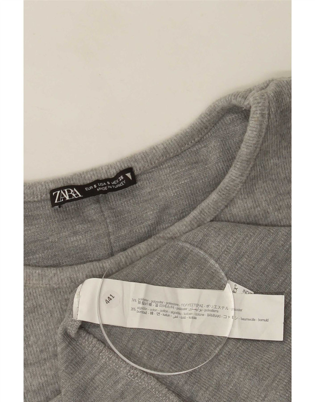 Abito basic da donna Zara UK 8 piccolo poliestere grigio