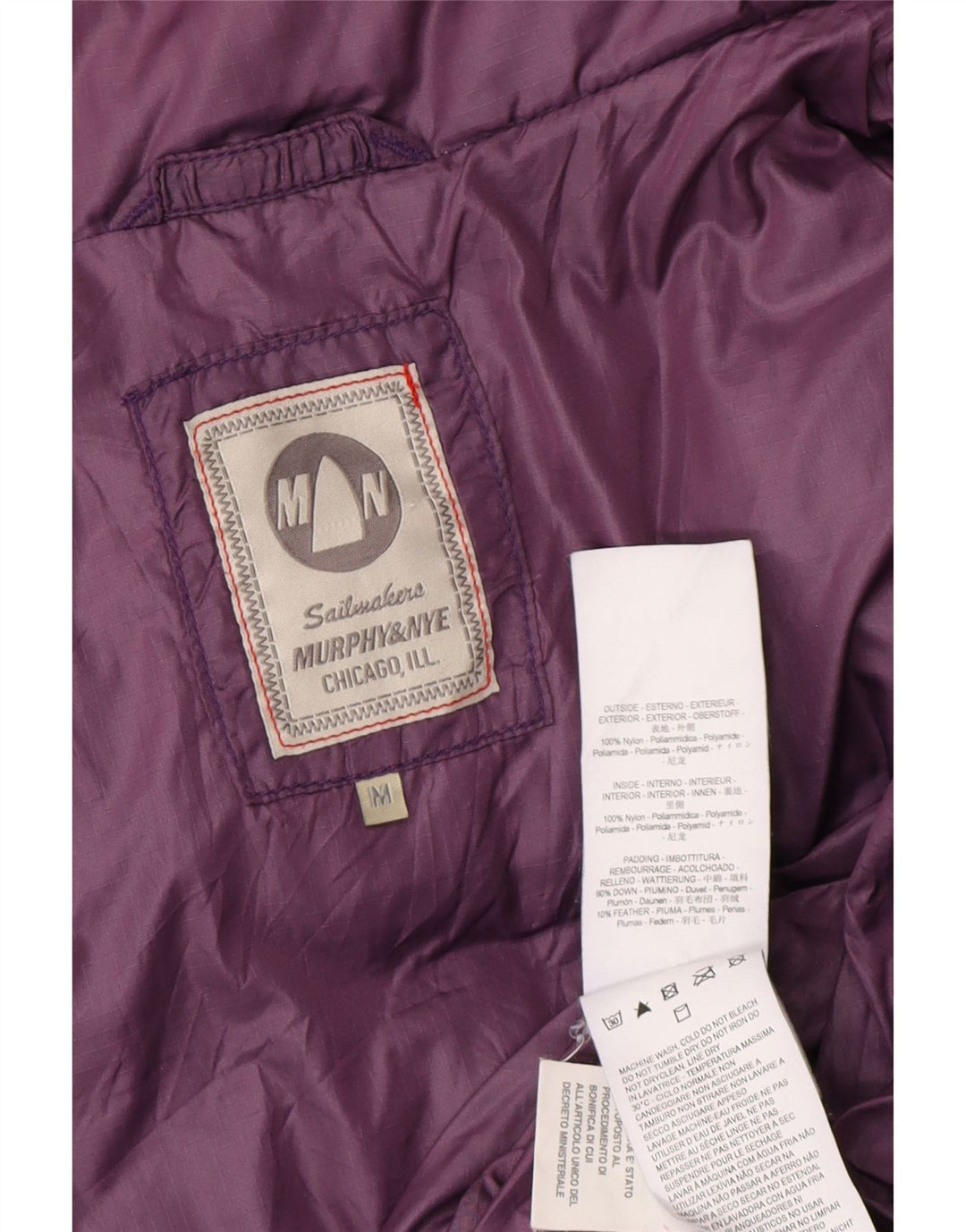 Gilet imbottito da donna MURPHY & NYE UK 14 Nylon viola medio