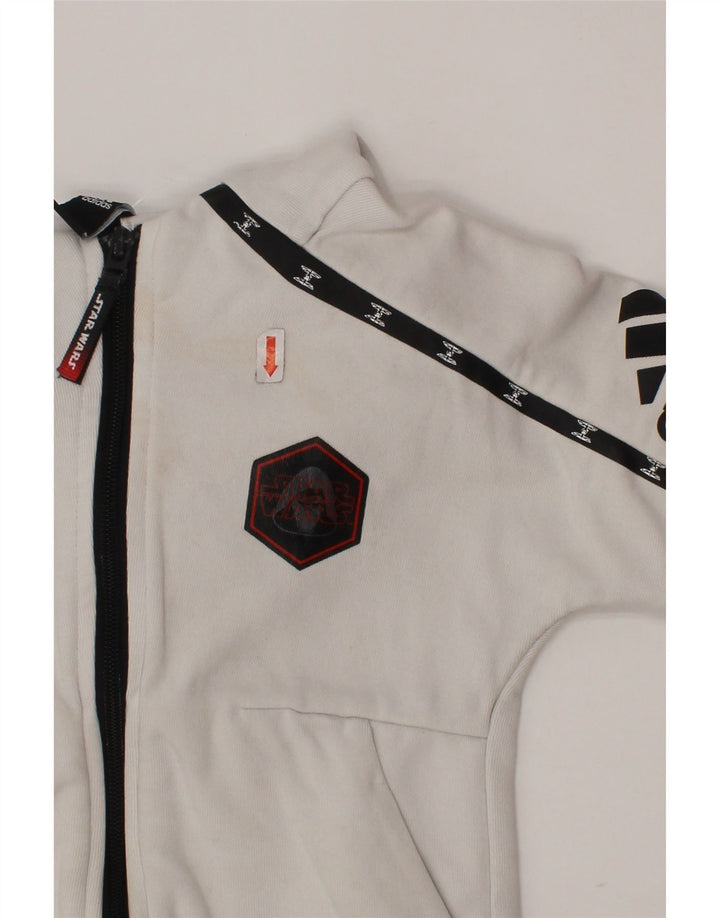 Maglione con cappuccio e zip ADIDAS per ragazzi Star Wars 3-4 anni, color block bianco