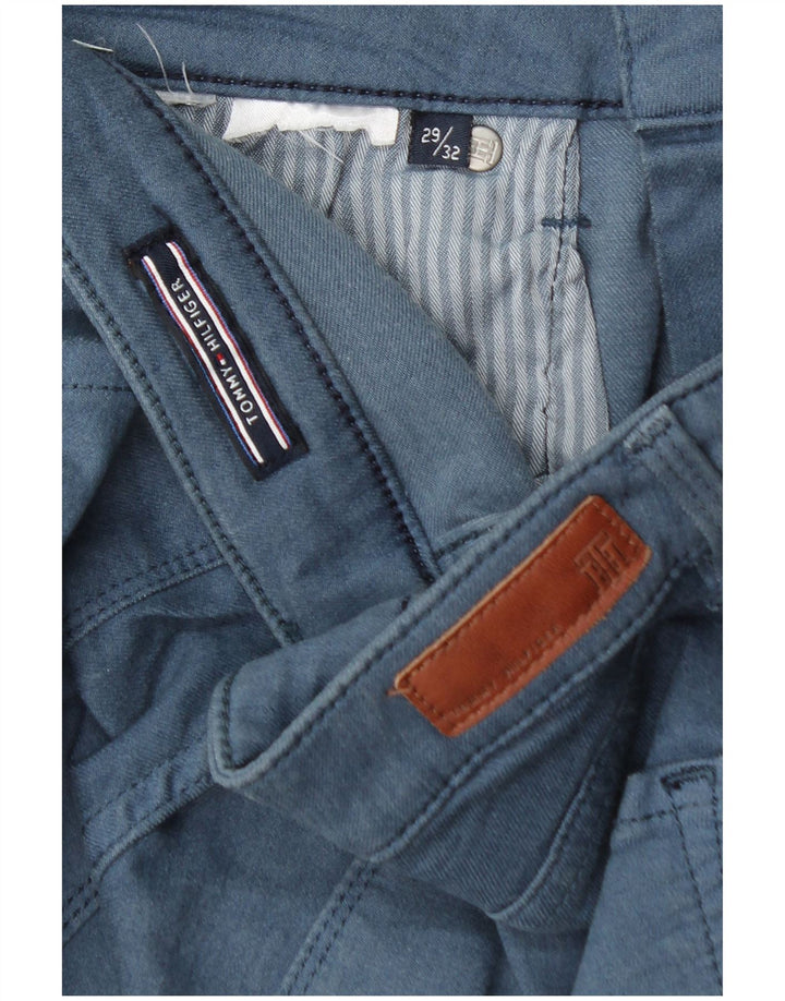 TOMMY HILFIGER Womens Skinny Casual Trousers W29 L32 Blue