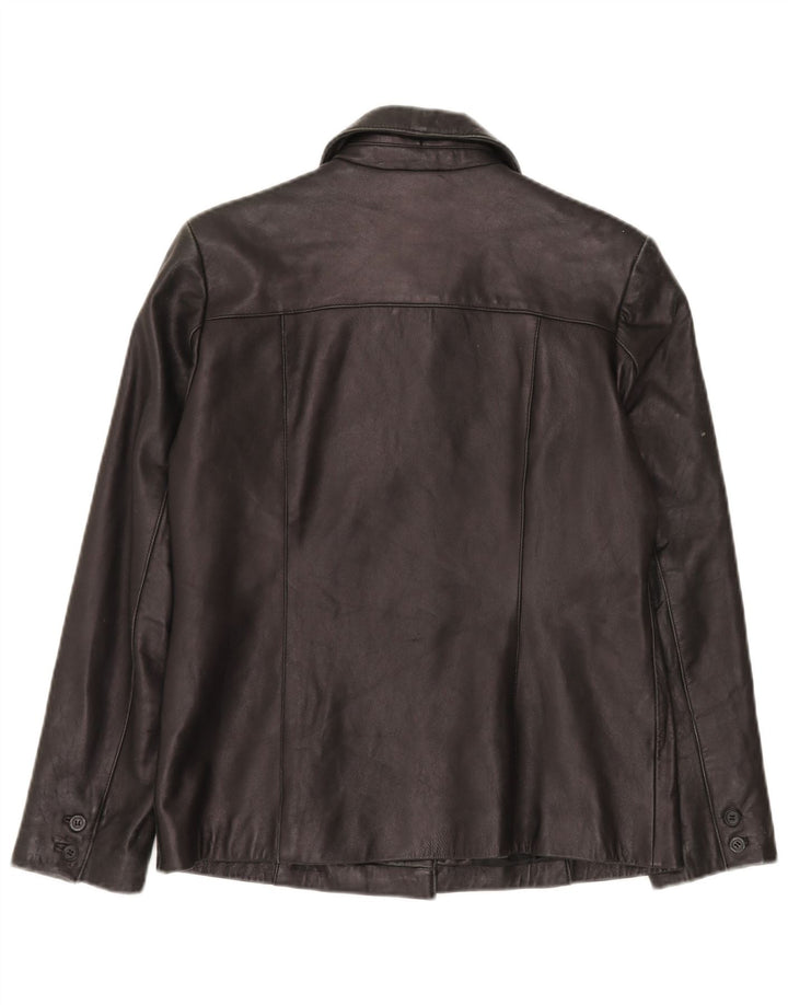 Giacca in pelle da donna VINTAGE UK 16 grande pelle nera