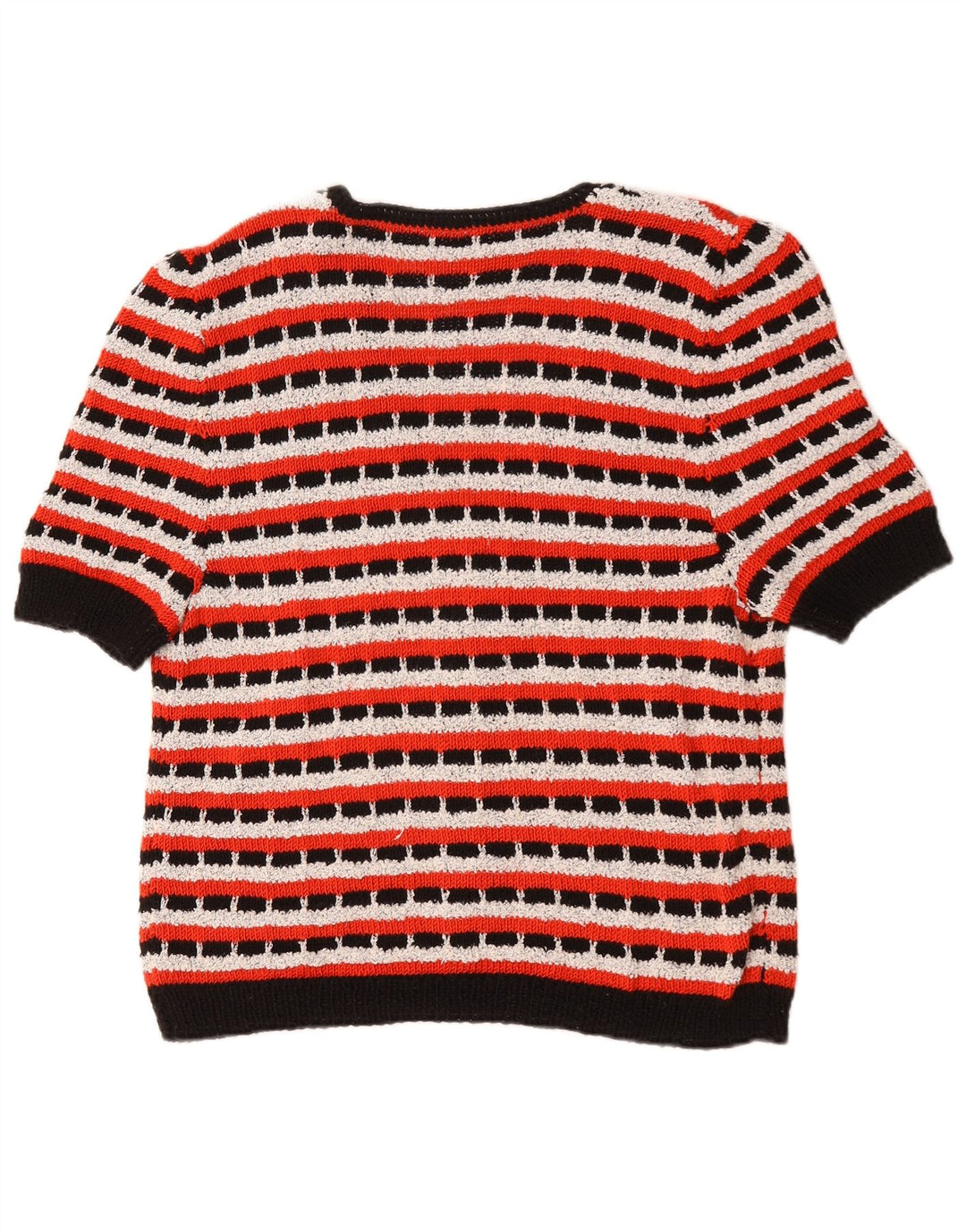 Maglione cardigan da donna vintage UK 14 a righe multicolori medie