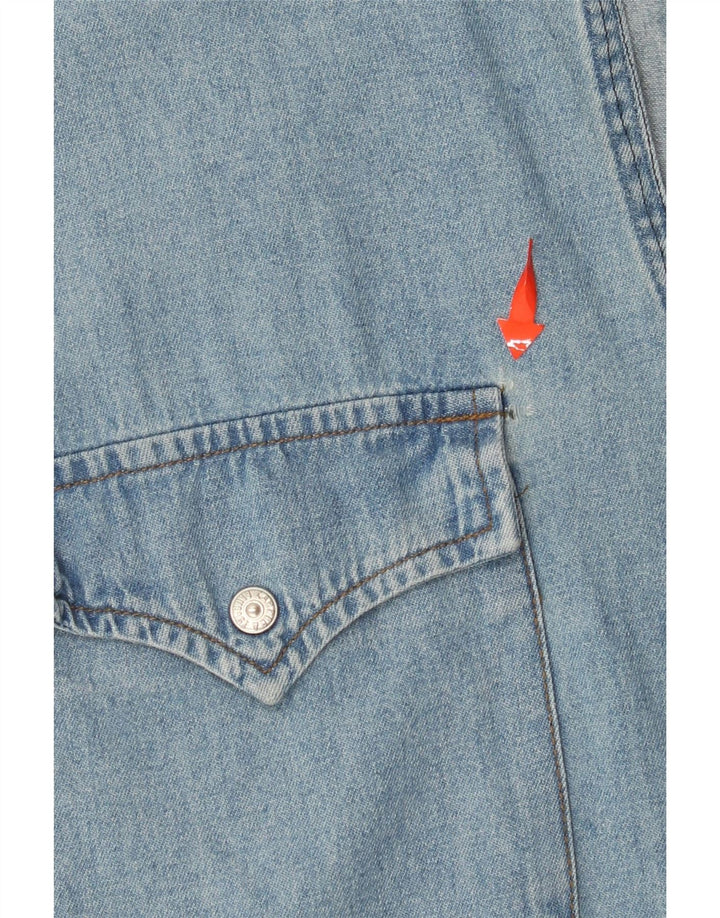 CARRERA Camicia di jeans senza maniche da uomo Taglia 43/44 XL Cotone blu