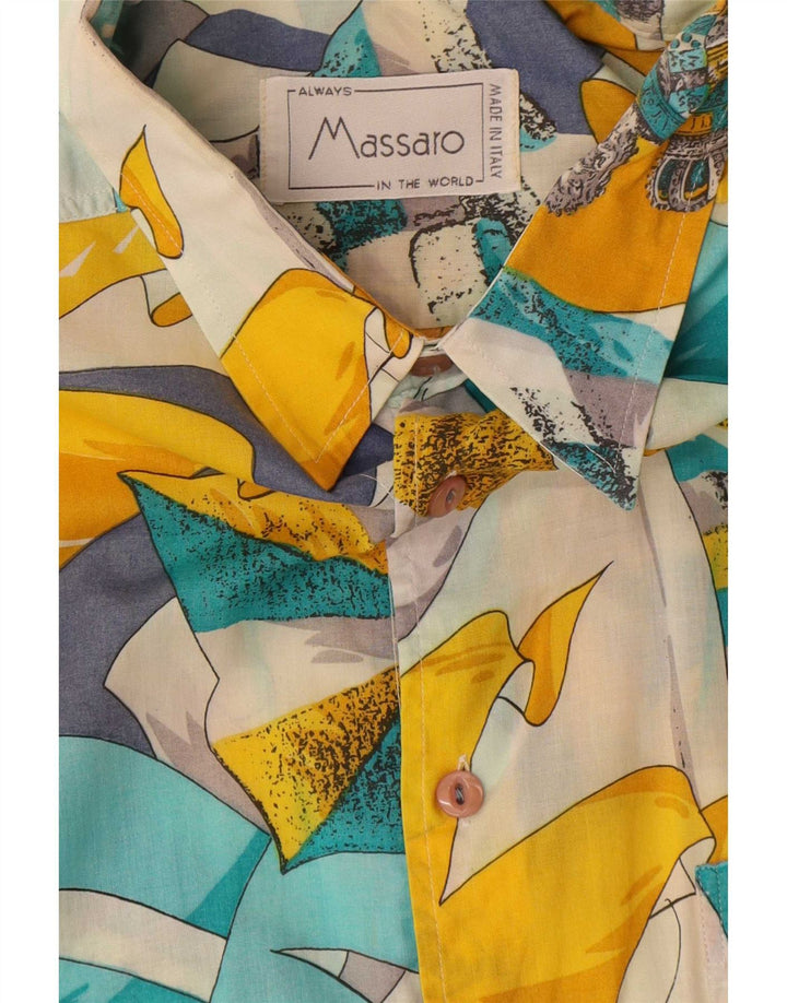 Massaro Camicia da uomo a maniche corte con motivo astratto XL multicolore