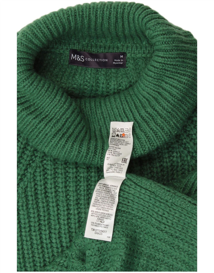 Maglione maglione a collo alto da donna Marks & Spencer UK 14 Acrilico verde medio