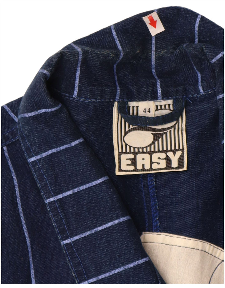 Giacca blazer in denim da donna Easy IT 44 Cotone medio a righe blu navy