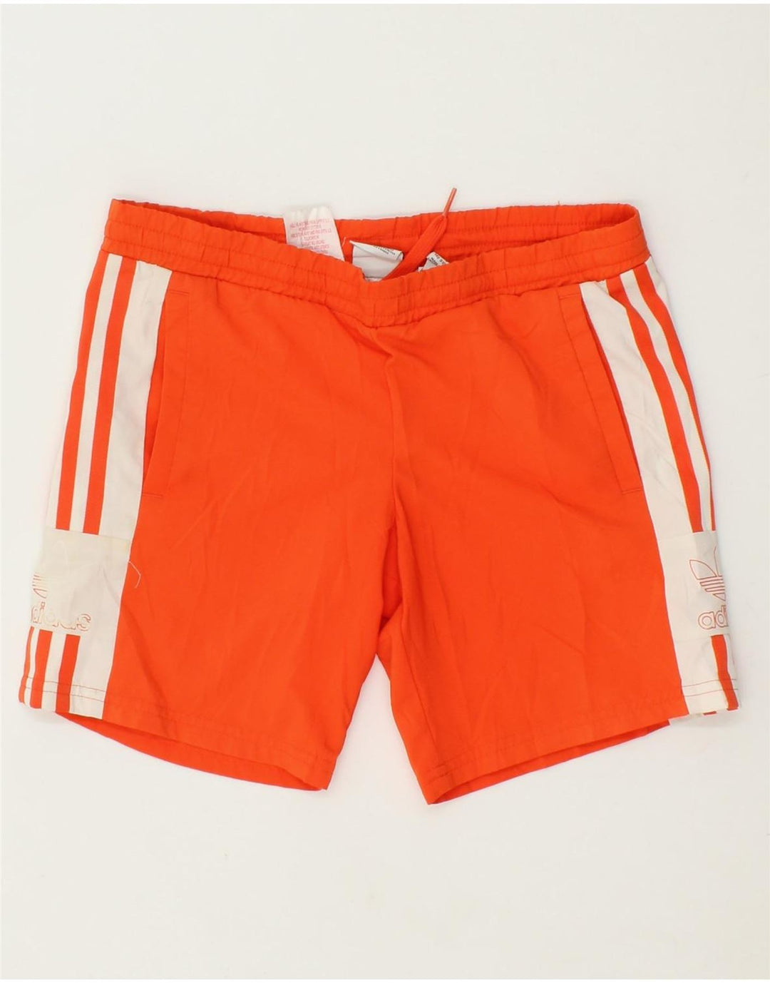 ADIDAS Boys Graphic Sport Shorts 9-10 Years  Orange Colourblock Polyester Vintage Adidas and Second-Hand Adidas from Messina Hembry 