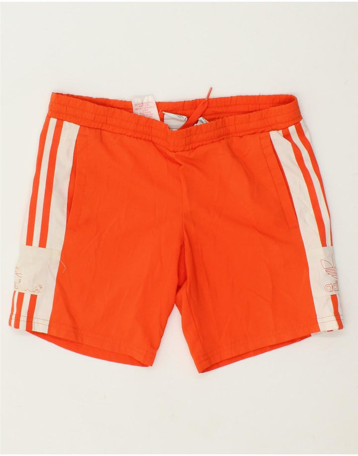 ADIDAS Boys Graphic Sport Shorts 9-10 Years  Orange Colourblock Polyester Vintage Adidas and Second-Hand Adidas from Messina Hembry 