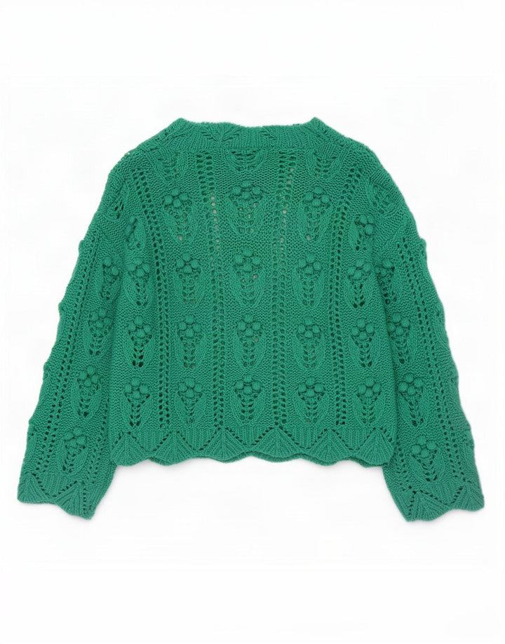 Maglione maglione oversize con collo dolcevita da donna Zara UK 10 piccolo acrilico verde