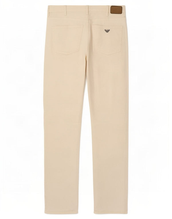 Pantaloni casual dritti da uomo Armani W34 L34 Lino bianco